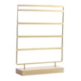 thumbnail image 2 of Segolike 5 Tier Earring Organizer Stand, Wooden Base, Display Rack, Jewelry Holder Organizer for Store, Tradeshow, Photography Dresser Golden, 2 of 8