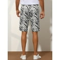 thumbnail image 3 of Unique Bargains Men's Animal Printed Shorts Regular Fit Summer Golf Shorts Pants 32 Zebra Print, 3 of 6