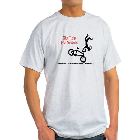Ash Grey T-Shirt With Mountain Bike Logo - Light T-Shirt -
