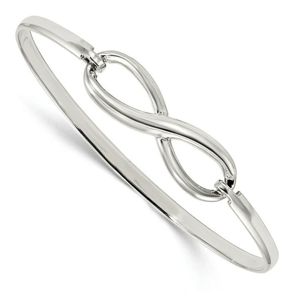 3.3mm Sterling Silver Infinity Bangle Bracelet - 8.7 Grams