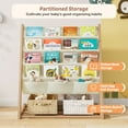 thumbnail image 7 of Bookcase, Bookshelf 4 Sling Book Rack Book Display with Storage Classroom Bookshelf 4 Tier Beige, 7 of 7