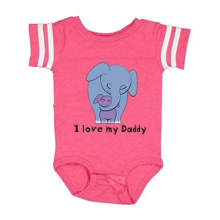 

Inktastic I Love My Daddy Elephant Blue Purple Gift Baby Boy or Baby Girl Bodysuit