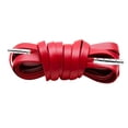 thumbnail image 2 of Proof Culture Red Silver Tip Flat Leather Shoe Laces, Compatible with Jordan 1-8, Black, 63 in, 2 of 4