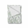 thumbnail image 2 of Floral Soft Flannel Fleece Throw Blanket, Illustration of Rosebuds on Twiggy Branches with Lobed Green Leaves, Cozy Plush for Indoor and Outdoor Use, 50" x 60", Purple Grey Blue Grey, by Ambesonne, 2 of 6