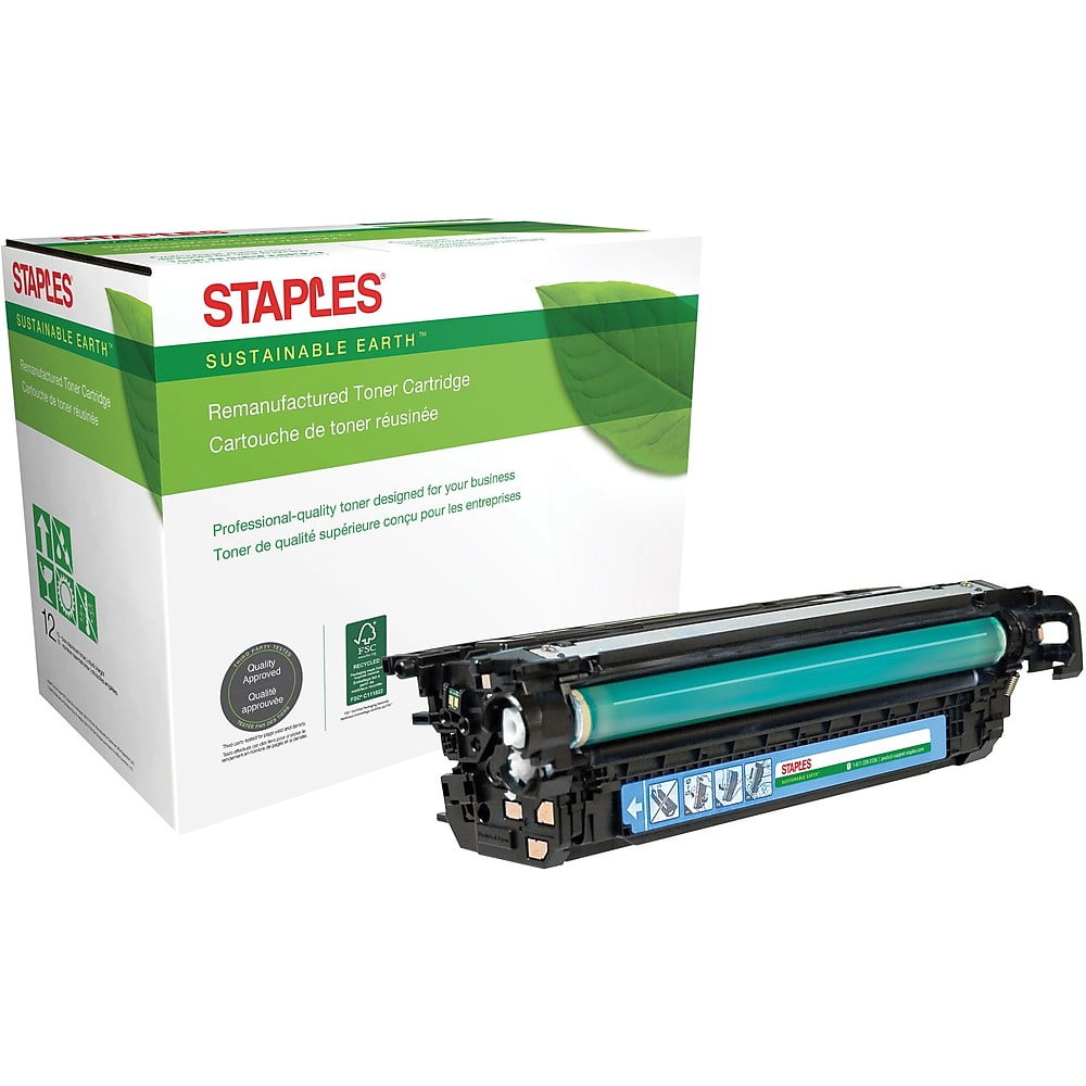 Staples Remanufactured Toner Cartridge Replacement for HP 648A (Cyan