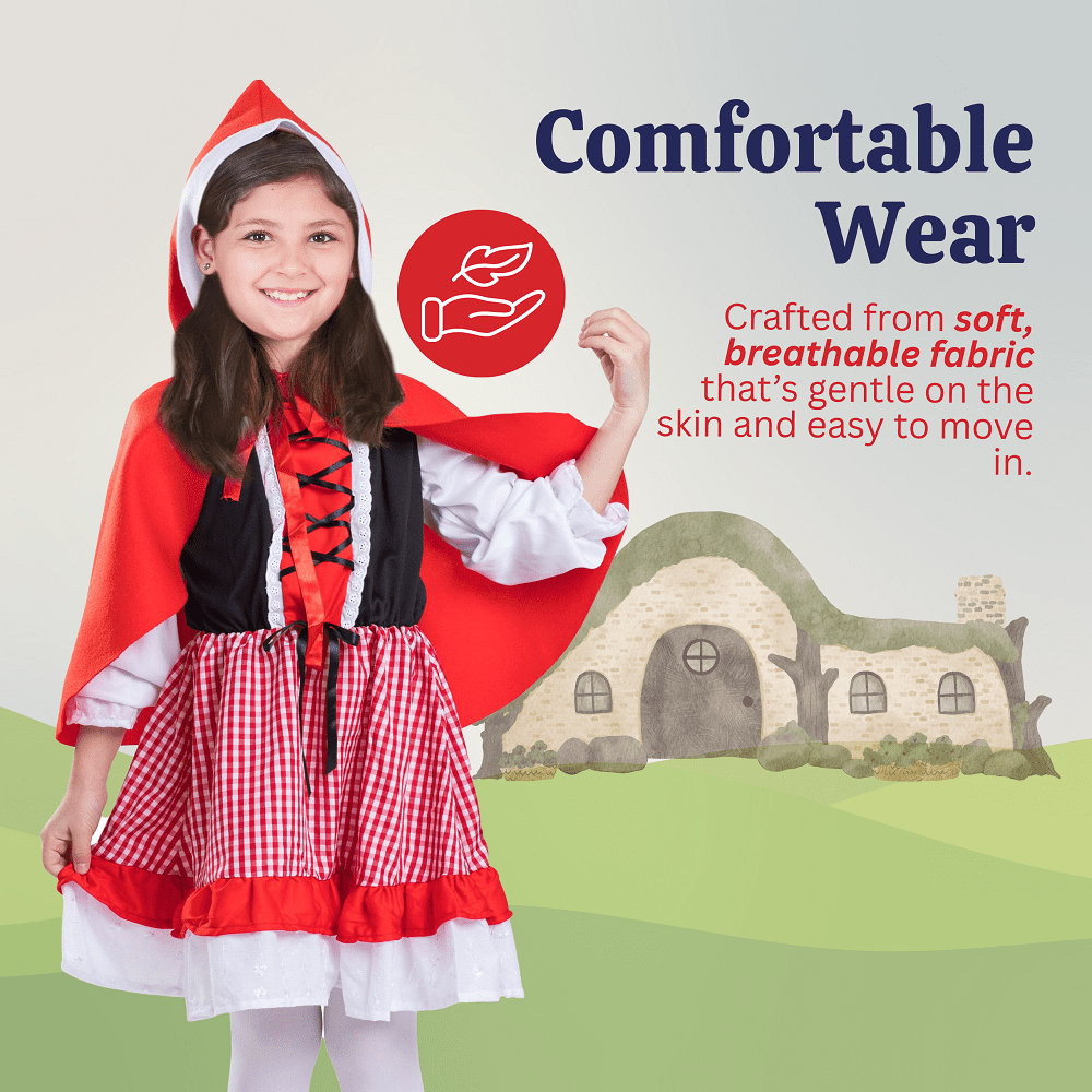 Rotkäppchen Kostüm Für Mädchen – Inkl. Kleid & Umhang, Für Buchwoche