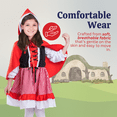 thumbnail image 7 of Dress Up America Little Red Riding Hood Costume - Red Hooded Cape and Dress Costume for Girls - Story Book Dress Up for Kids, 7 of 7