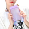 thumbnail image 3 of Wangscanis Water Bottle, Translucent Water Cup with Straw and Shoulder Strap, 3 of 8