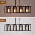 thumbnail image 5 of Briignite Rectangle Kitchen Island Lighting Fixture,4-Light Chandeliers,Black Gold Iron Pendant Light for Foyer Hallway Dining Room, 5 of 5