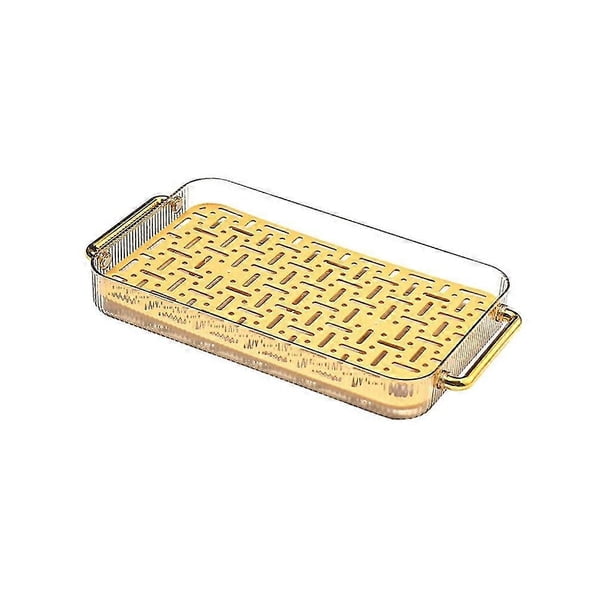 Bandeja de drenaje de doble capa de plástico para platos, escurridor de cocina, estante de drenaje, placa para fregadero