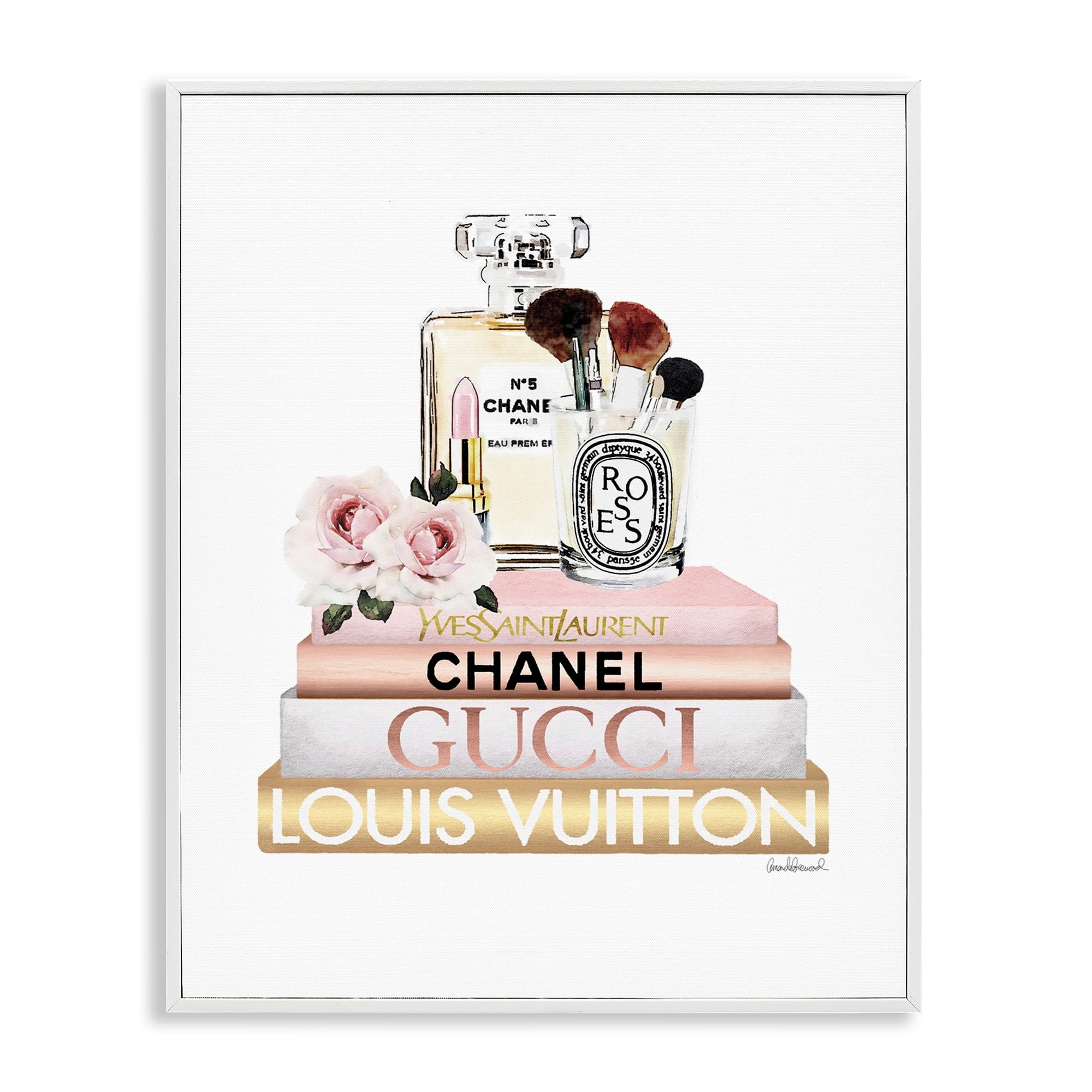 Stupell Industries Fashion Essentials with Iconic Glam Brands, 16 x 20,Design by Amanda Greenwood