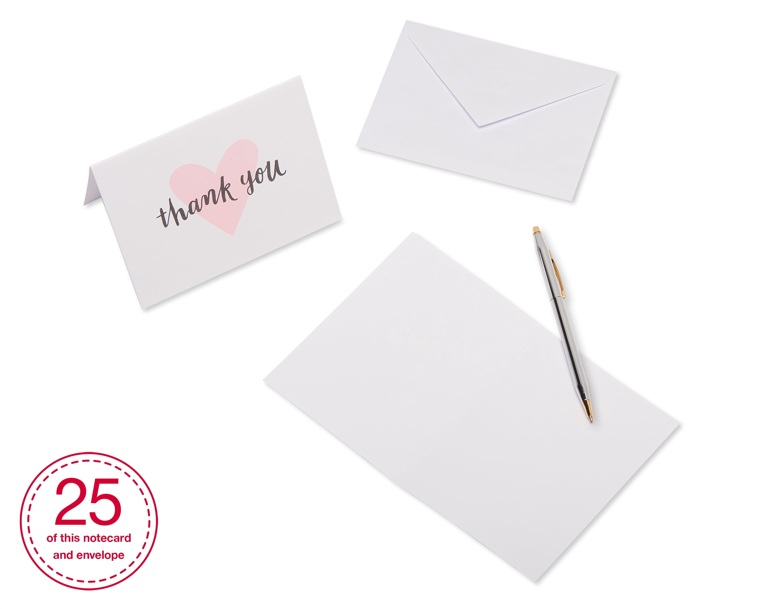 American Greetings Heart and Floral Thank You Cards, 50-Count, Envelopes Included