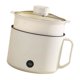 thumbnail image 4 of Olla eléctrica de calentamiento rápido, multifuncional, antiadherente, miniolla eléctrica para fideos para estudiantes, dormitorio, 1,8 l, 300 W/600 W, color beige + cesta para cocinar al vapor, 4 of 15