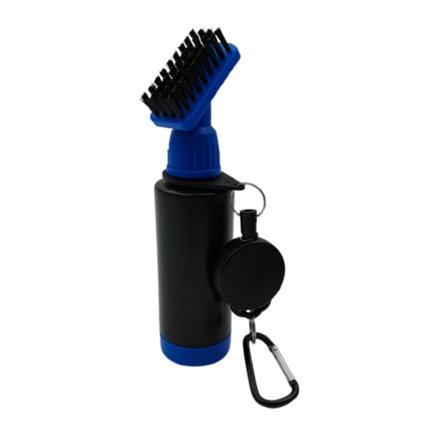 Cepillo de limpiador de clubes de golf, con cable retráctil con botella de spray al aire libre de entrenamiento ligero de entrenamiento de golf para Azul