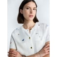thumbnail image 4 of Free Assembly Women's and Women's Plus Embroidered Cardigan Sweater with Short Sleeves, Sizes XS-XXL, 4 of 5