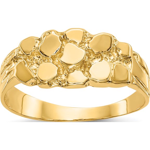 14K Yellow Gold Nugget Ring (Size 6) Made In United States nr11