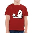 thumbnail image 4 of HCNTES Toddler Baby Girls Boys Halloween Shirts Ghost Pumpkin Graphic T-Shirt Kids Spooky Season Short Sleeve Tee Tops(8-9 Years,O125-Red), 4 of 5