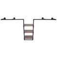 thumbnail image 2 of Rustic Clothing Rack, Garment Hanging Pipe, Industrial Pipe Clothing Rack with 3 Wood Shelf Brown, Black for Clothing Retail Store 86.61*37.40*10.63in, 2 of 12