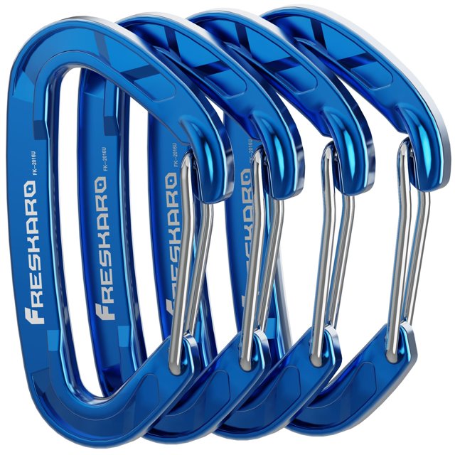 Mosqueton FresKaro D Shape Aluminio 7075 Cierre Alambre 15kN Pack 4 Unidades