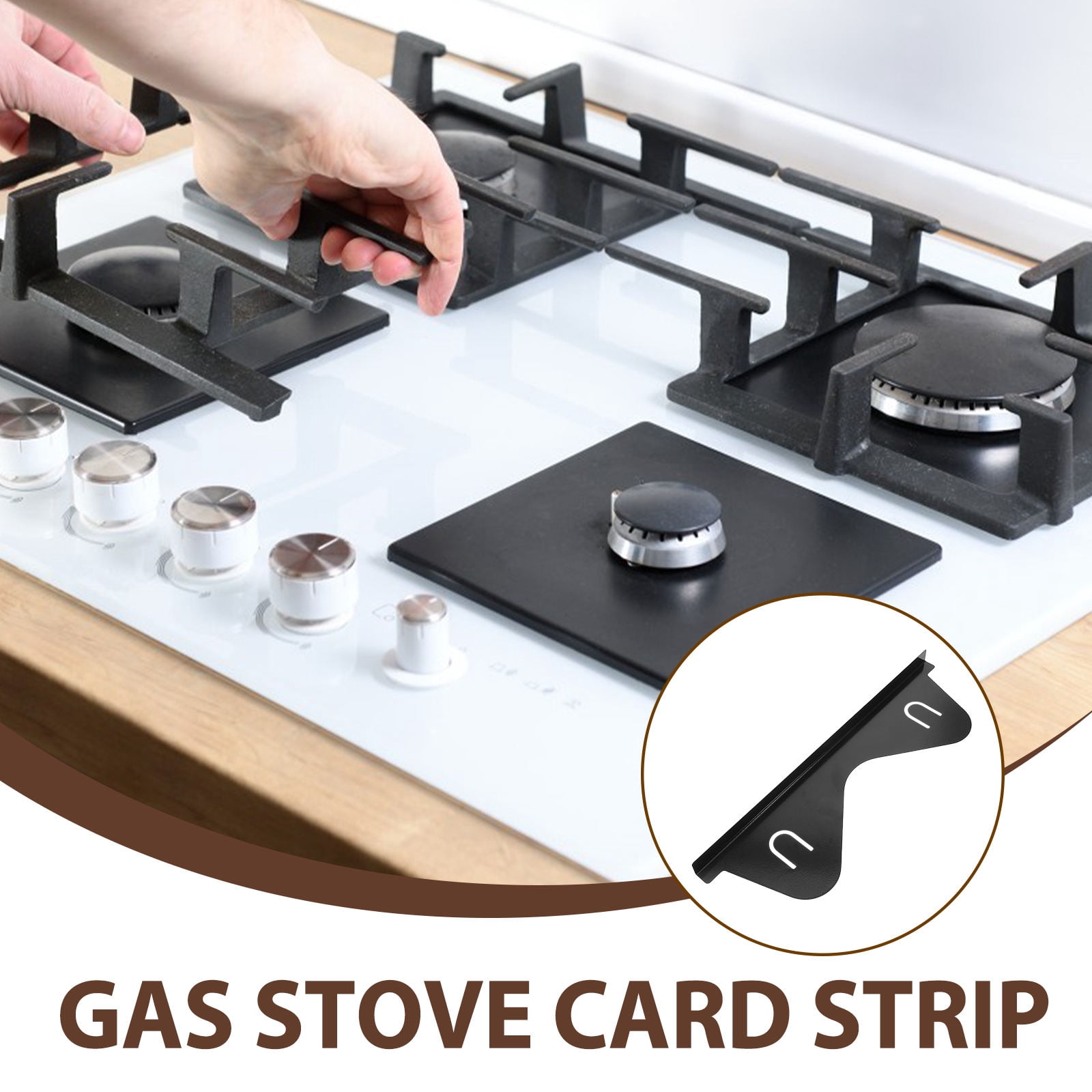 ADDHAT 4Pcs Stainless Steel Stove Gap Covers Black Countertop Filler ps for Kitchen Stove Protection