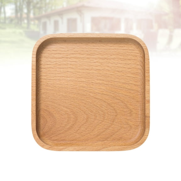 WRISTBIQUE 1Pcs Wooden Tray For And Dining Natural Wood Tray Chocolate Square Shape 13*13in 2.3in Height