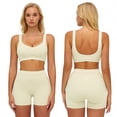 thumbnail image 2 of IDOPIP Womens Workout Sets Color Block Compression Sports Bra Matching High Waist Tummy Control Butt-Lifting Shorts 2 Piece Gym Yoga Pilates Running Outfits, 2 of 8