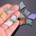 thumbnail image 4 of U8MO 10pcs 25x18mm Maple Leaf Crystal Glass Loose Beads Top Drilled Pendants-Clear AB, 4 of 7
