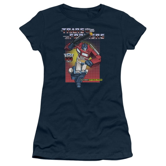 Transformers Optimus Prime S/S Junior Women's T-Shirt Sheer Navy