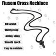 thumbnail image 4 of Cross Necklace for Men, Silver/Gold/Black Mens Cross Necklaces with 2.5mm Cross Chain and Stainless Steel Cross Pendant, Box Chain 16-24 Inch, 4 of 15