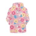 thumbnail image 4 of POLERO Oversized Hoodies for Girls Pink Floral Print Fleece Zip Up Sweatshirts Kids Fashion Casual Outfits Fall Winter Clothes with Pocket 11-13 Years, 4 of 7