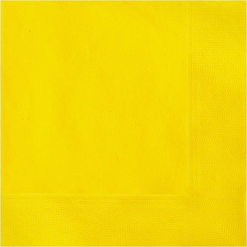 Paper Luncheon Napkins, 6.5 in, Yellow, 20ct