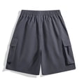 thumbnail image 5 of TEAJOPSUU Men's Beach Shorts Summer Solid Color Quick Dry Breathable Elastic Waist Drawstring with Multi-Pocket F-Gray, 5 of 5