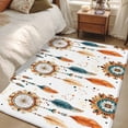 thumbnail image 4 of Boho Geometric Area Rug 4x6 FT, Non Slip Kids Room Carpet, Ethnic Feathers Patterns Retro Farmhouse Washable Soft Floor Carpet Non-Shedding Throw Rug for Dorm Kitchen Study Room Home Office Bedside, 4 of 9