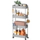 thumbnail image 1 of Carrito de almacenamiento delgado Pipishell de 4 niveles, color gris enrollable, 1 of 9