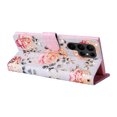 thumbnail image 6 of Nalacover Wallet Case for Samsung Galaxy S23 Ultra, Bling Flower Pattern PU Leather Wrist Strap Handbag Magnetic Flip Cover with Kickstand Card Slots Holder Soft Silicone Shockproof Case, Pink Rose, 6 of 8