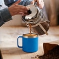 thumbnail image 6 of 12oz Stainless Steel Insulated Coffee Mug with Handle Double Wall Vacuum Travel Mug Tumbler Cup with Sliding Lid Peacock Blue, 6 of 7