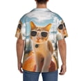 thumbnail image 3 of Yiaed Surfing Cat Sun Print Mens Casual Wrinkle Free Shirts Short Sleeve Button Down Summer Stretch Dress Shirt-Large, 3 of 5