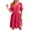 Hot Pink, variant on WRKEKC Summer Casual Dresses for Women, Womens T-Shirt Dress, Women's Summer V-Neck Ruffle Sleeve Dresses Casual Flowy Sundresses Button Floral Mini Pleated Dress