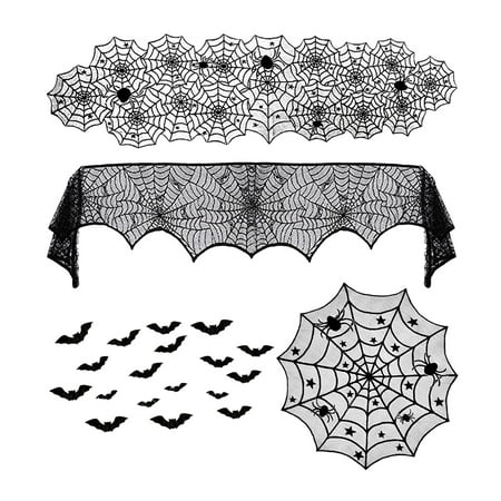

1 Set Halloween Fireplace Curtain Tablecloth Halloween Decoration Bat Sticker