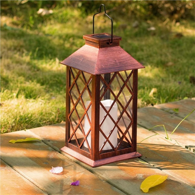 Maoww Solar Powered LED Flickering Candle Lantern Waterproof Hanging Outdoor Garden Light