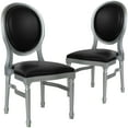 thumbnail image 3 of Flash Furniture 2 Pk. HERCULES Series 900 lb. Capacity King Louis Chair with White Vinyl Back and Seat and Gold Frame, 3 of 5