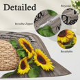 thumbnail image 4 of Sunflower Wooden Long Body Pillow Cover 20x60 Inch, Farmhouse Vintage Botanical Floral Decorative Pillowcase with Zipper, Microfiber Pillow Protector, Soft Breathable Long Pillowcases for Women, 4 of 9