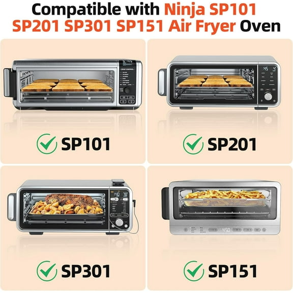 Air Fryer Accessories for  Foodi SP101, 4pcs Black Liners & 1 Replacement Crumb Tray Pan