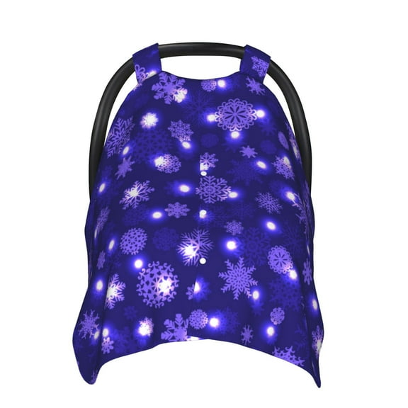 Car Seat Cover Baby - Beautiful Purple Snowflakes Breathable Infant Car Seat Cover for Baby Carseat, Lightweight Comfort Baby Essentials Must Haves Newborn Stuff for Girl Boy