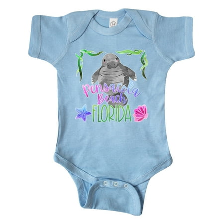 

Inktastic Pensacola Beach Florida Cute Swimming Manatee Gift Baby Boy or Baby Girl Bodysuit