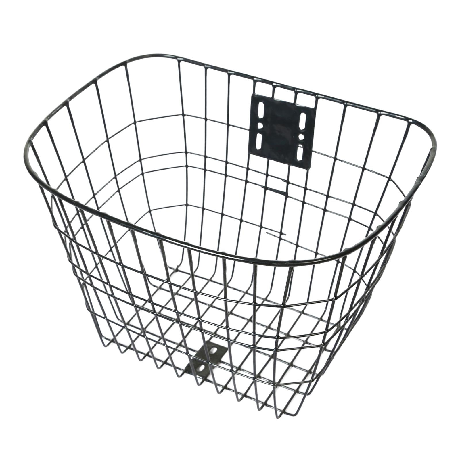 DimyFew Basket Bike Front Basket Metal Organizer Handlebar Bag Waterproof Cargo Rack for Black