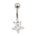 thumbnail image 3 of Navel Ring with Cubic Zirconia Star Design 14G SUrgical Steel, 3 of 3
