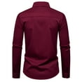 thumbnail image 4 of VgaVtl Mens Long Sleeve Shirt Turn Down Collar Cotton Dress Shirts Mens Tops Button up Office Solid Slim Bottoming Red Shirts, 4 of 7