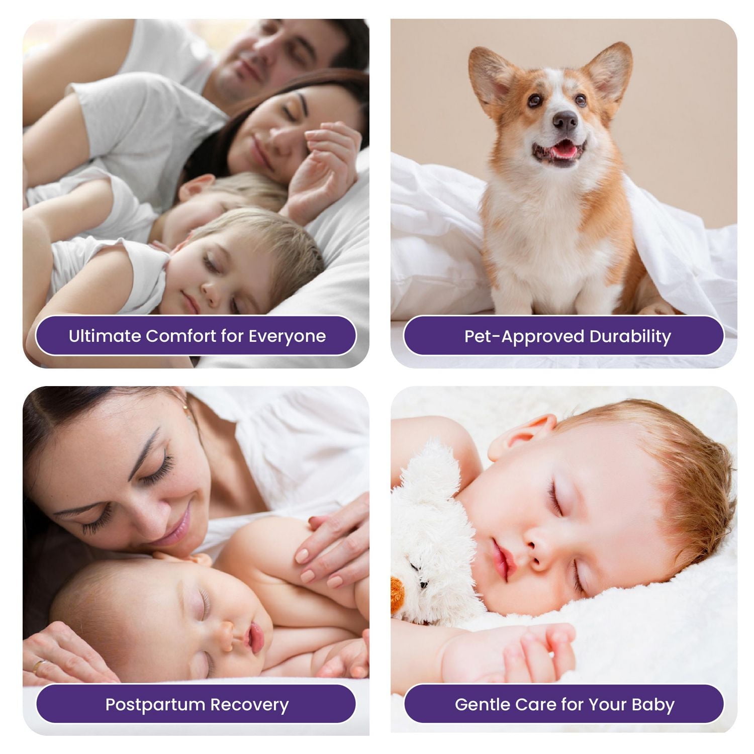 Beddora Queen Waterproof Mattress Protector – Hypoallergenic, 200 GSM Plush Polyfill, 15” Deep Pocket Elastic Fit – Machine Washable