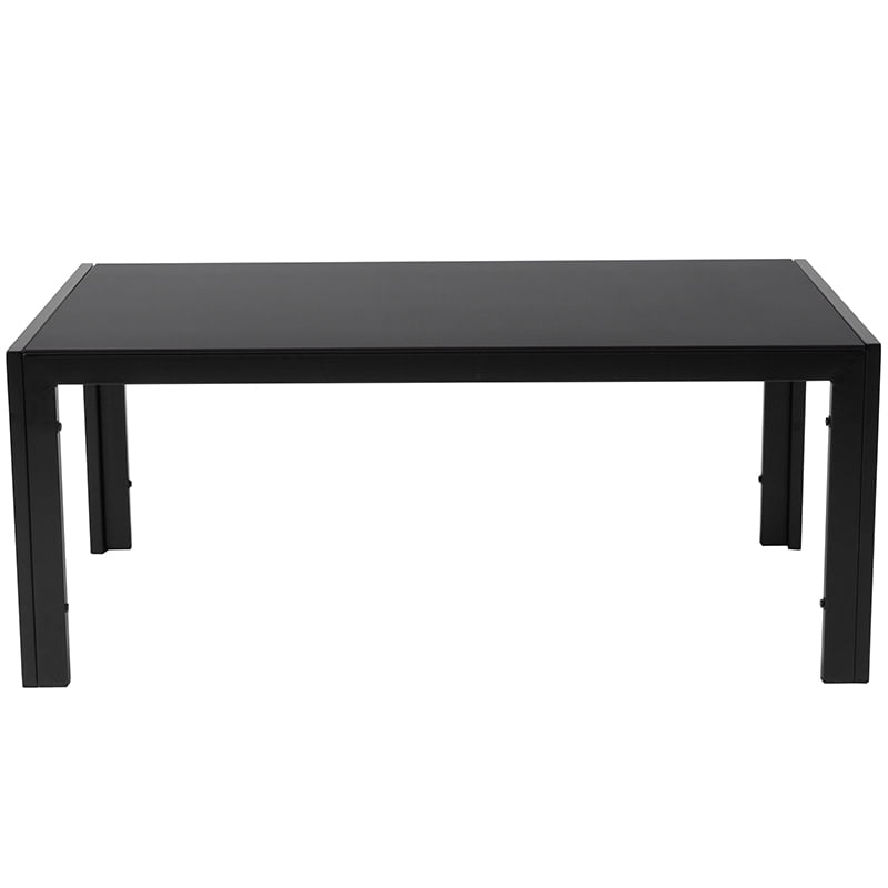 Details About Franklin Collection Sleek Black Glass Coffee Table With Metal Legs